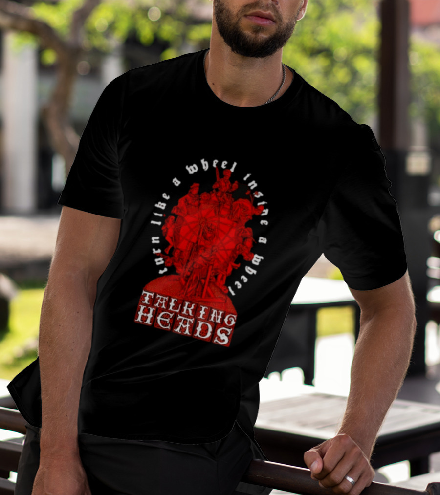 Talking Heads Turn Like A Wheel Inside A Wheel Red T-Shirt