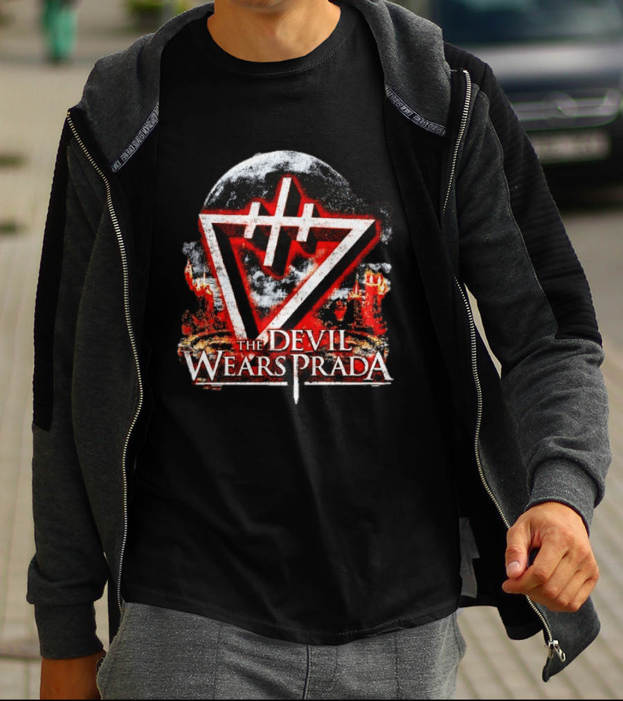 The Devil Wears Prada Metalcore Band Hardcore Triangular Symbol And Flames T-Shirt