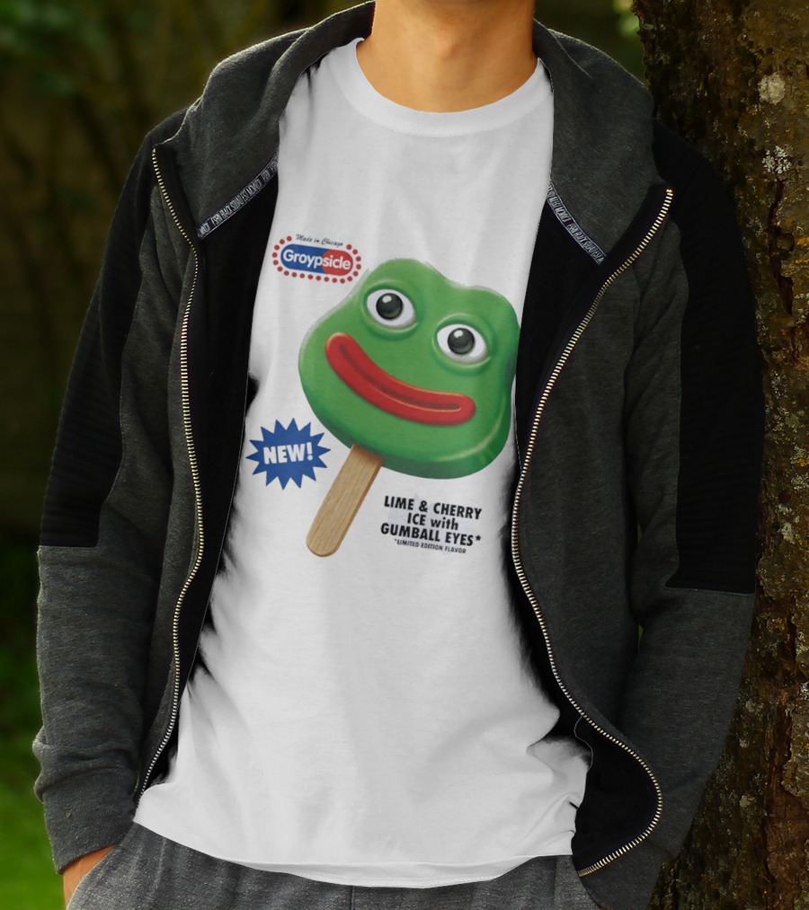 Groypsicle Lime And Cherry Ice With Gumball Eyes Limited Edition Made In Chicago T-Shirt