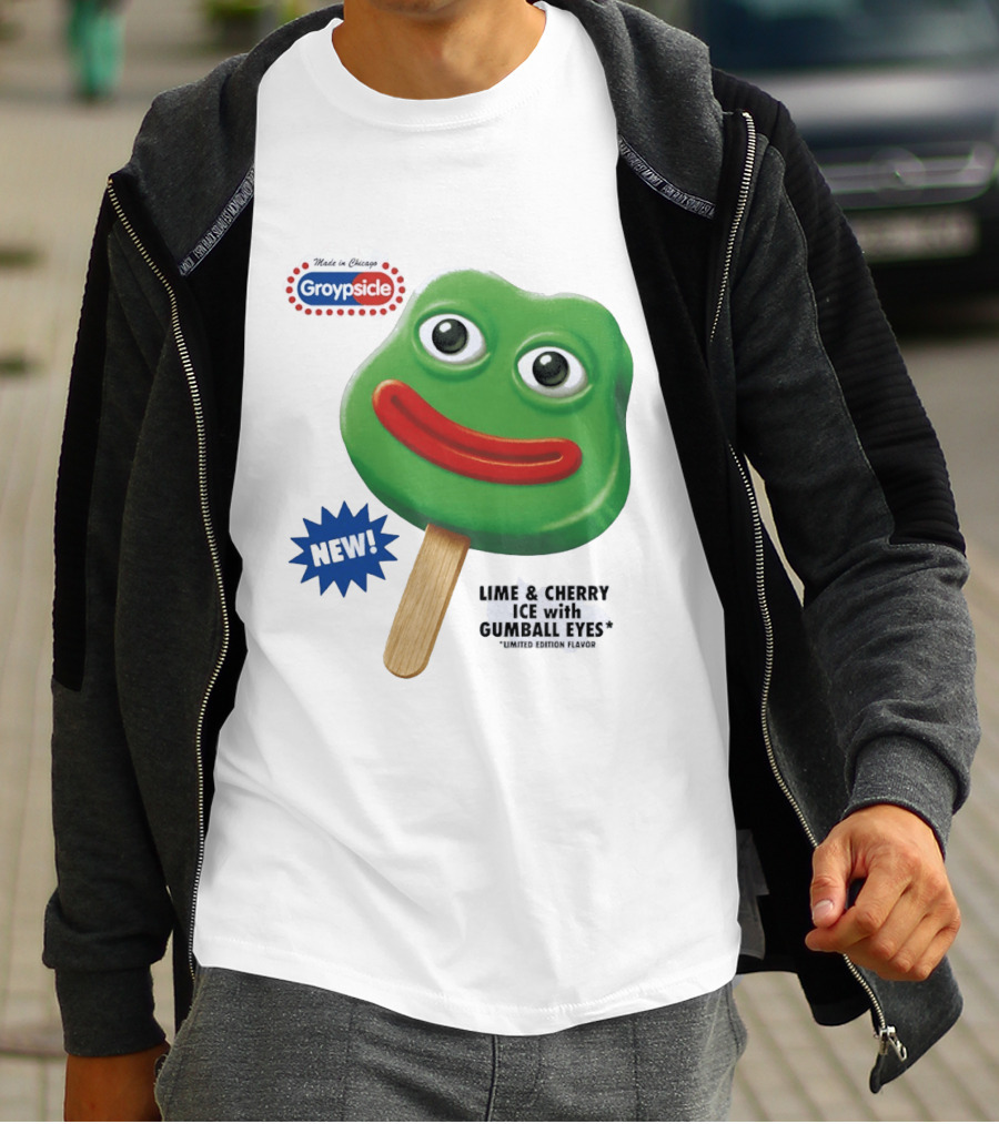 Groypsicle Lime And Cherry Ice With Gumball Eyes Limited Edition Made In Chicago T-Shirt