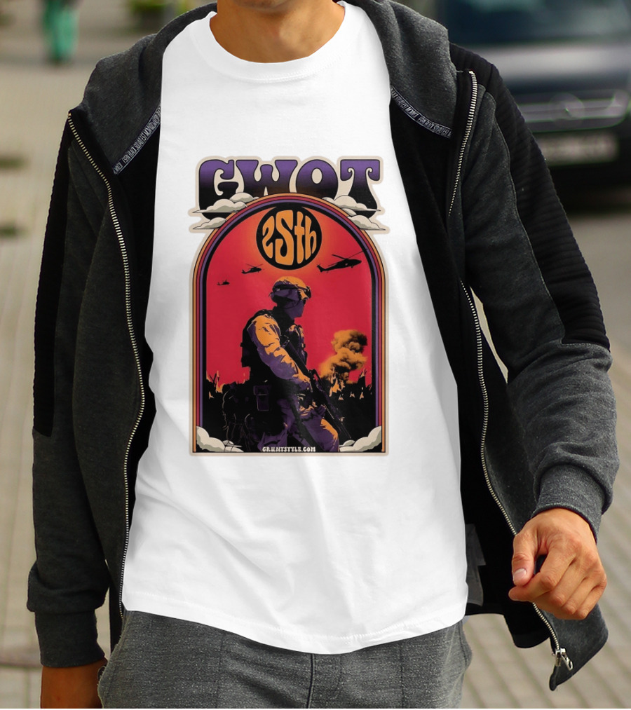 GWOT 25th Anniversary Soldier Helicopters Gruntstyle.com T-Shirt