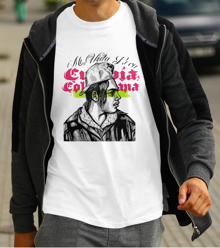 Mi Vida Loca Cultura Colombiana Urban Chicano Streetwear T-Shirt
