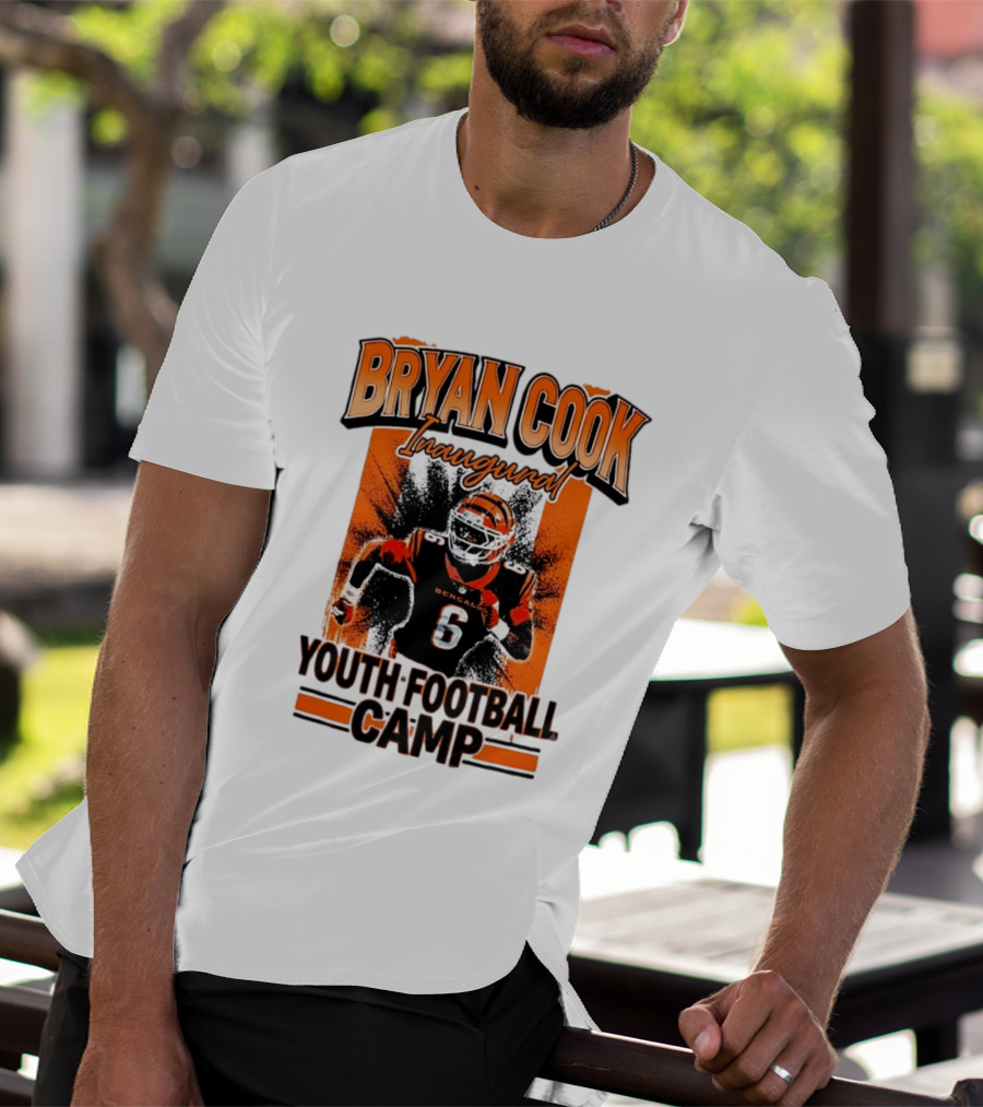 Bryan Cook Inaugural Youth Football Camp Cincinnati Bengals Player Number 6 T-Shirt