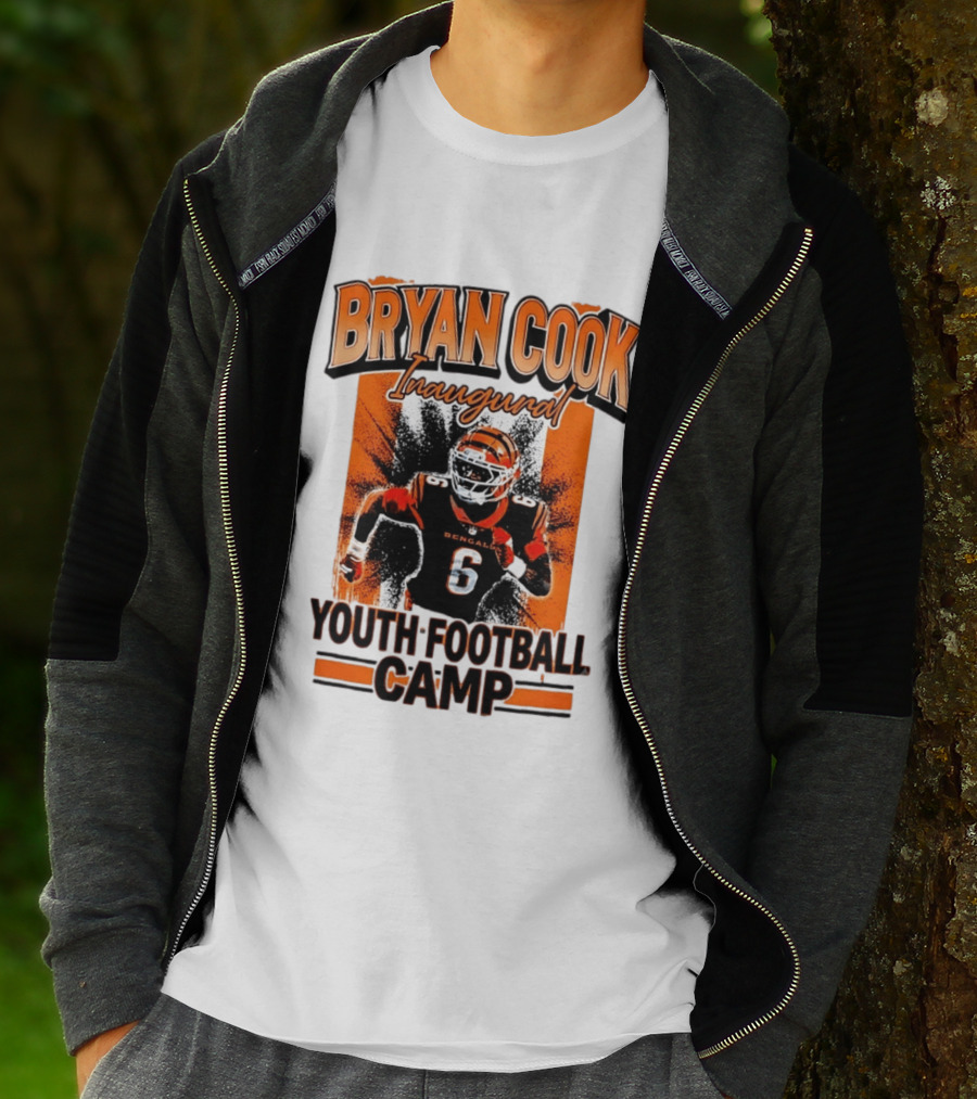 Bryan Cook Inaugural Youth Football Camp Cincinnati Bengals Player Number 6 T-Shirt