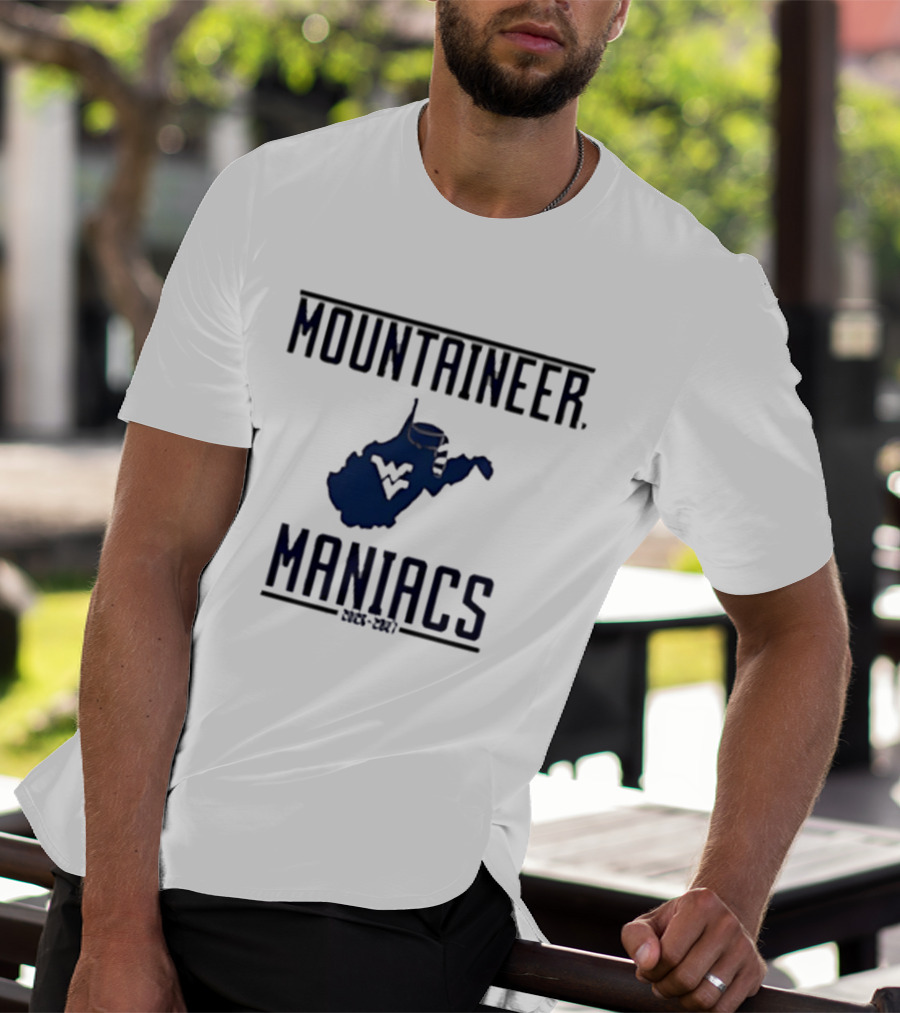 Mountaineer Maniacs West Virginia State Outline 2026 2027 T-Shirt