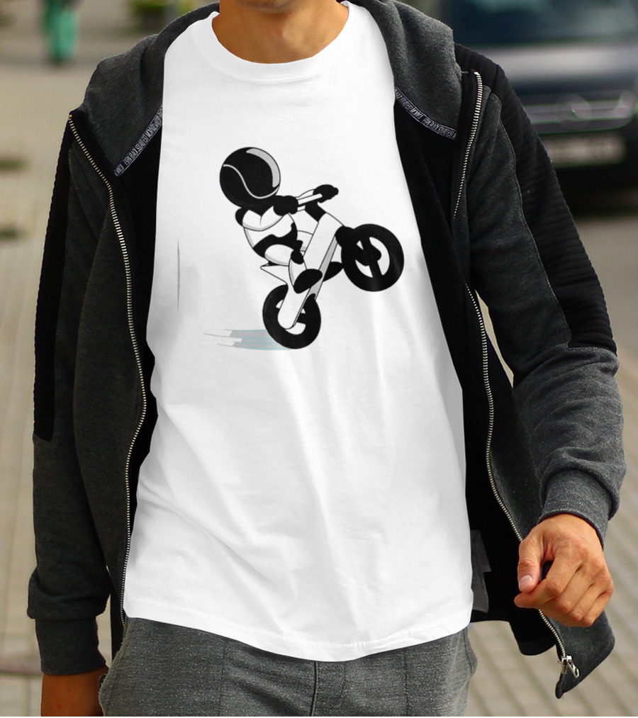 Stick Figure Biker Wheelie Adventure T-Shirt