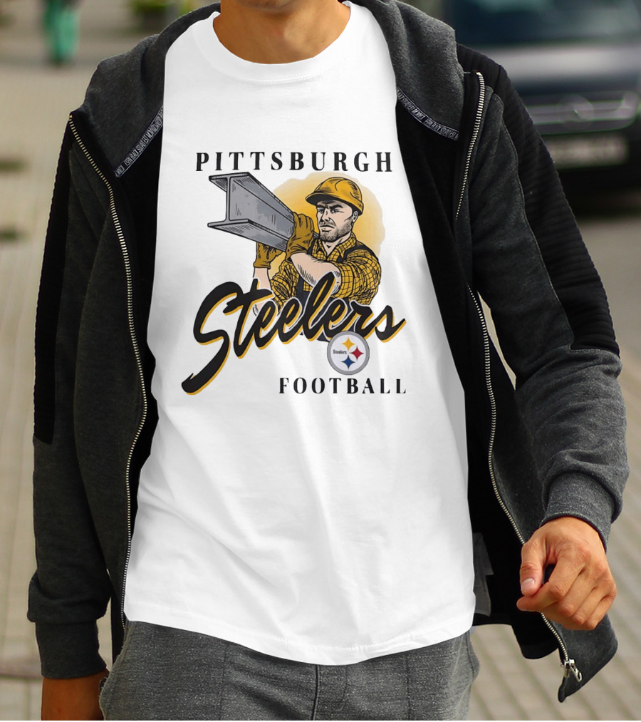 Pittsburgh Steelers Football Construction Worker Strength T-Shirt