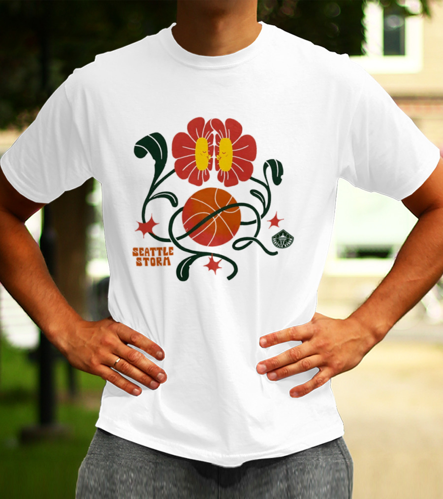 Seattle Storm WNBA Basketball Flower T-Shirt