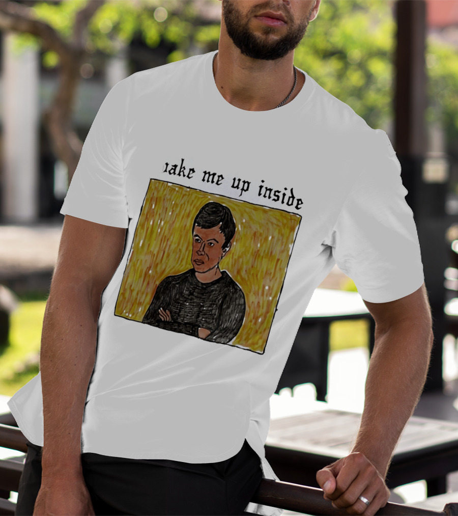 The Rehearsal 2 Wake Me Up Inside Meme Illustration With Contemplative Character On Yellow T-Shirt