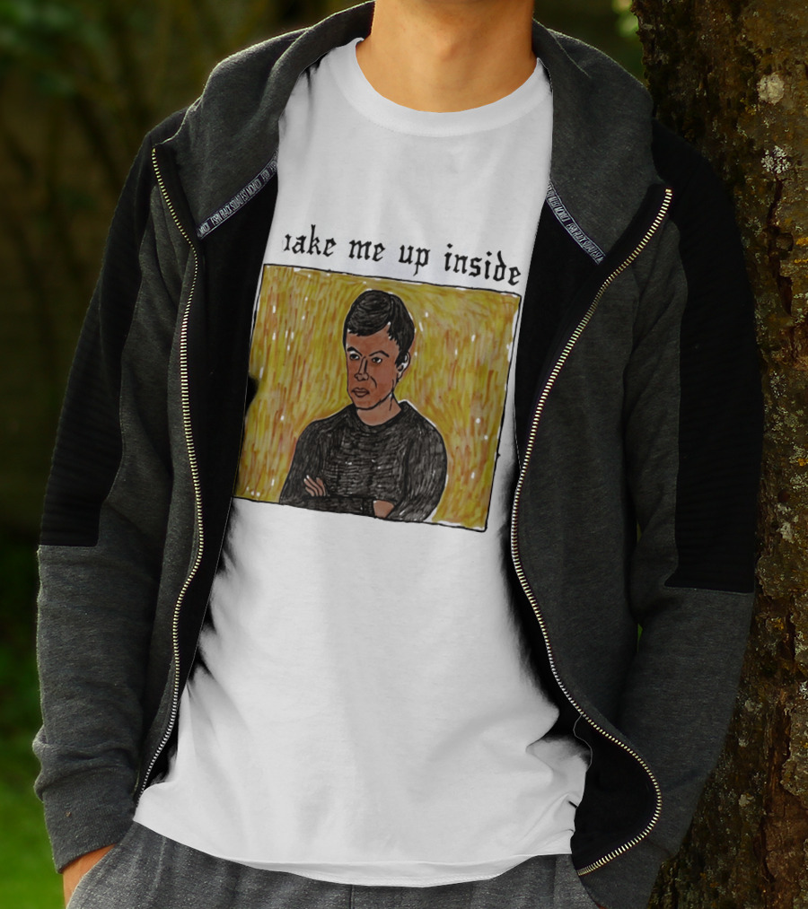 The Rehearsal 2 Wake Me Up Inside Meme Illustration With Contemplative Character On Yellow T-Shirt