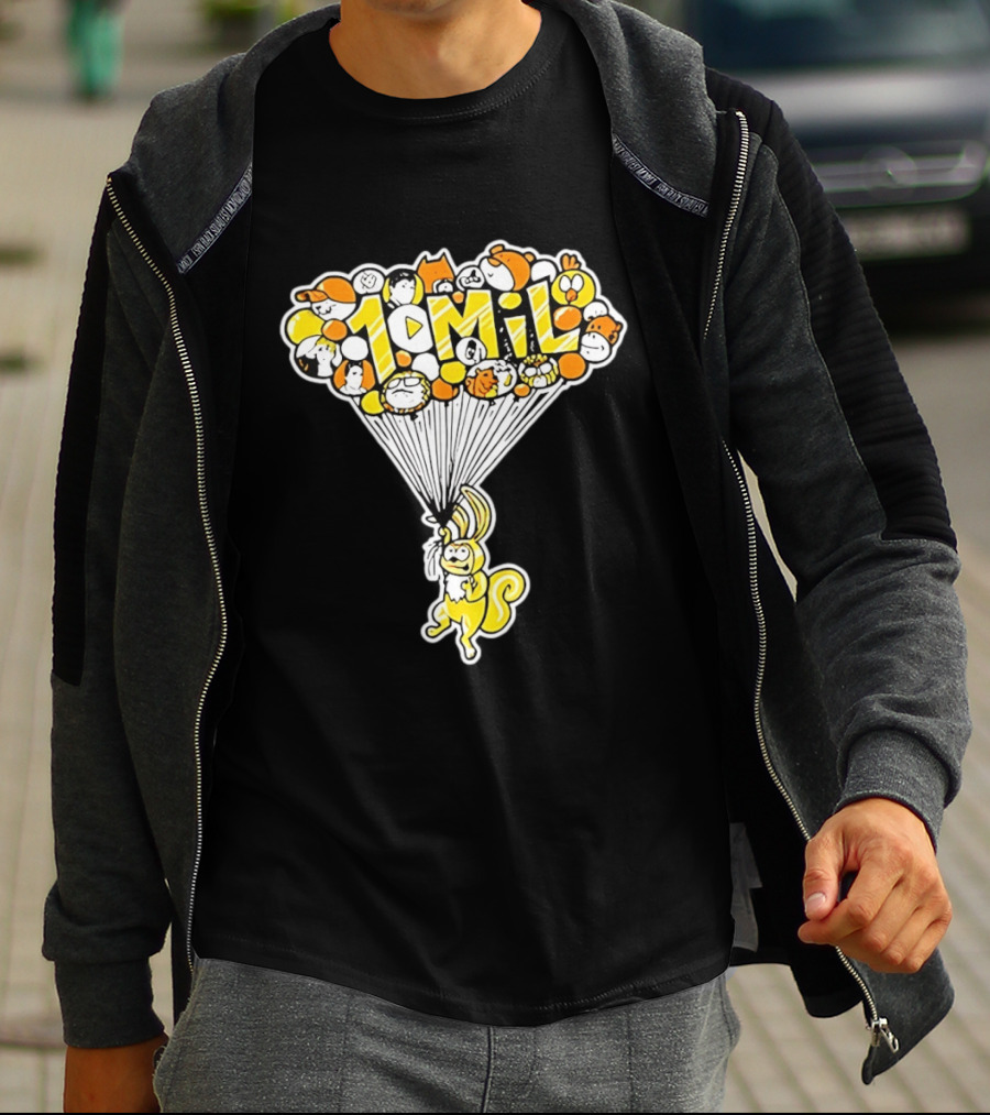 10 Mil Squirrel Cartoon Balloon Animals T-Shirt