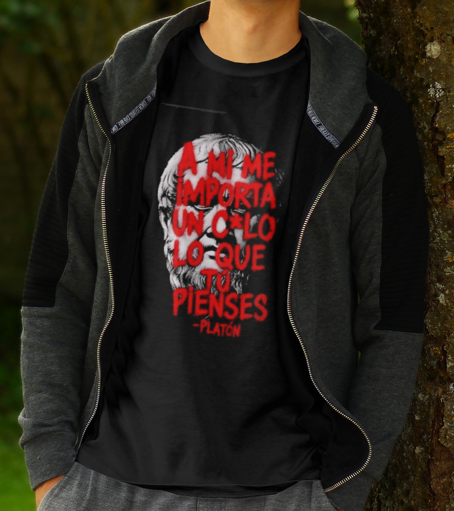 A Mi Me Importa Un Culo Lo Que Tu Pienses Platón Skull T-Shirt