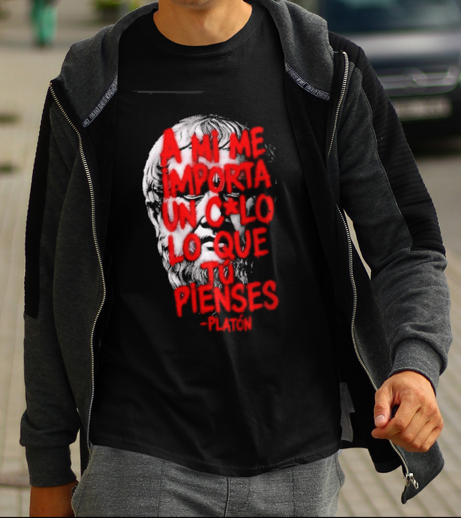 A Mi Me Importa Un Culo Lo Que Tu Pienses Platón Skull T-Shirt