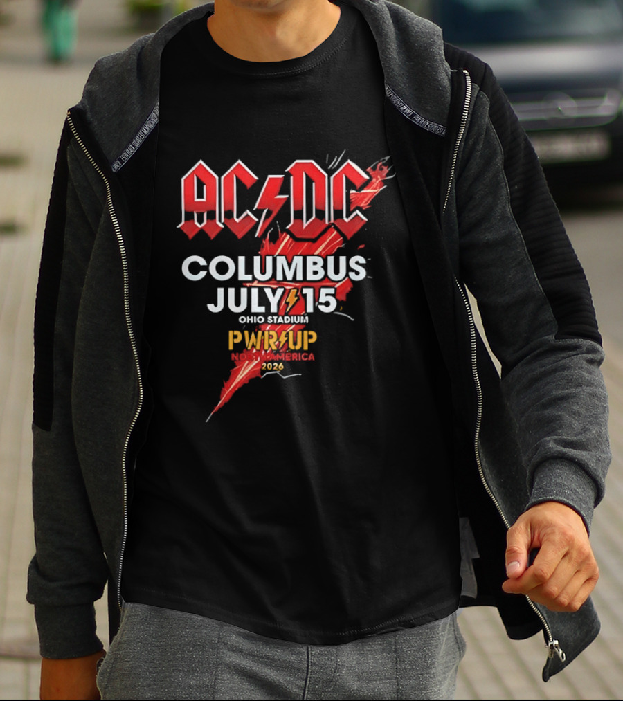 AC DC PWR UP North America Tour Columbus July 15 Ohio Stadium 2026 T-Shirt