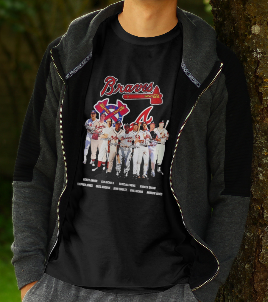Atlanta Braves Legends Aaron Nichols Mathews Spahn Jones Maddux Smoltz Niekro T-Shirt