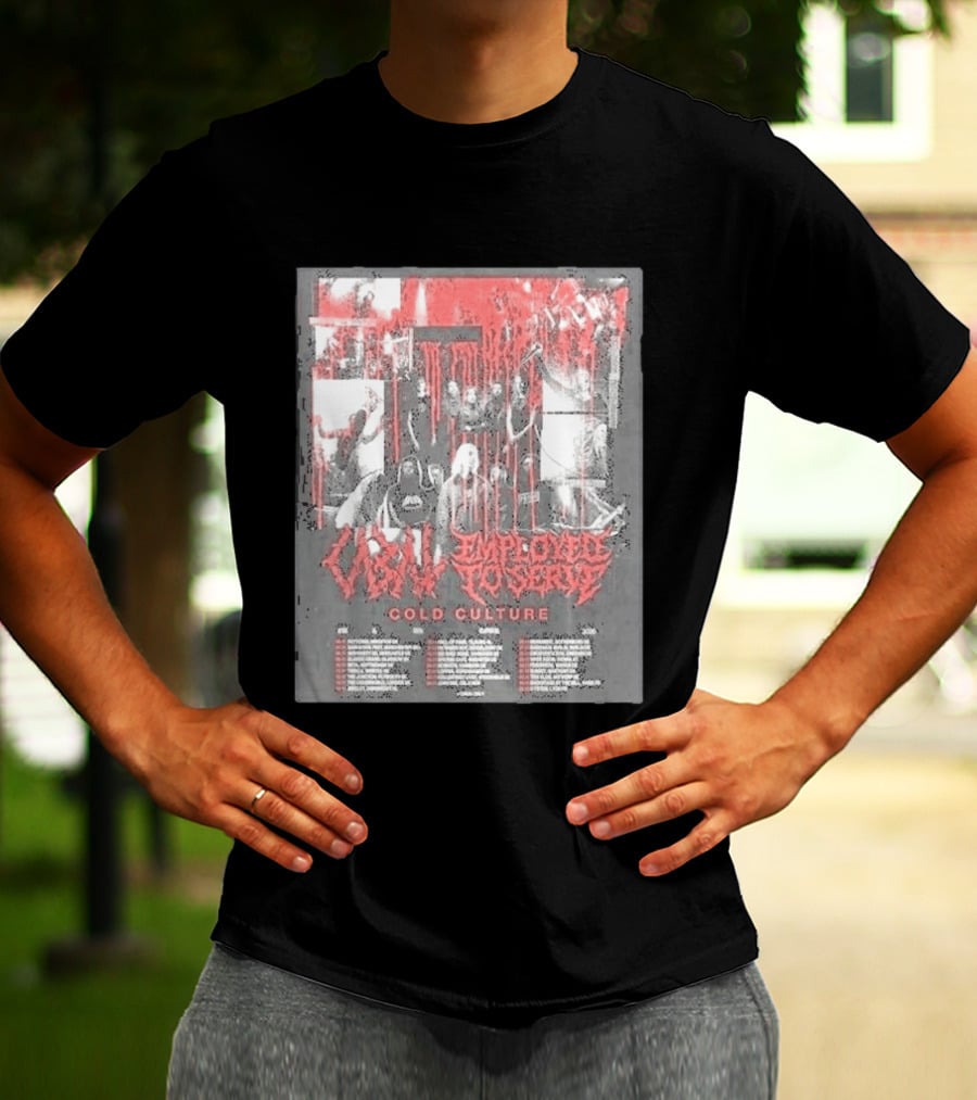 Employed To Serve Cabal Cold Culture UK European Tour 2026 Cities List November 11th To December 5th T-Shirt