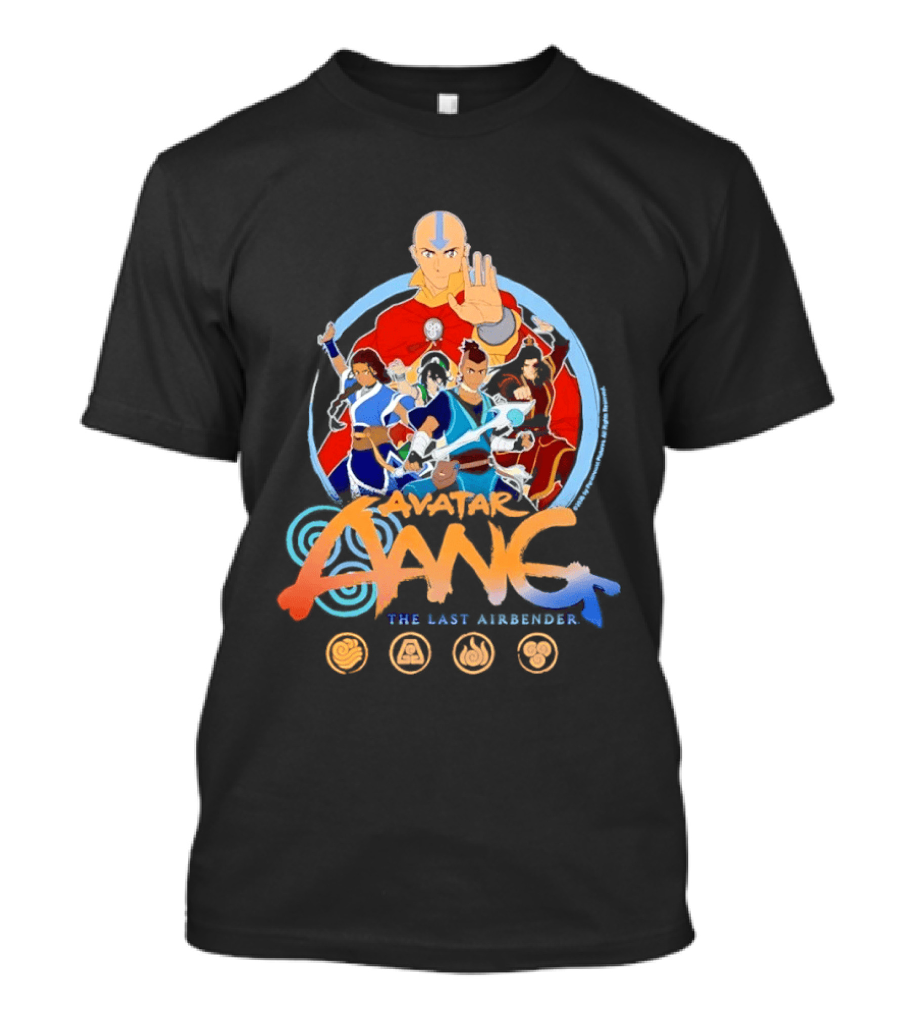 Avatar Aang The Last Airbender Team Elements Katara Toph Sokka Zuko Iroh Momo Appa T-Shirt