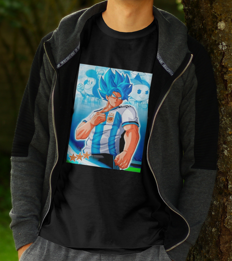 Super Saiyan Goku Dragon Ball Argentina AFA Jersey Victory Stars T-Shirt