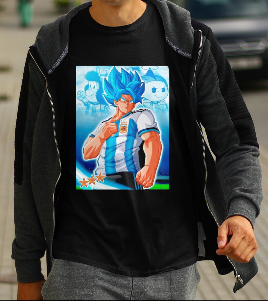 Super Saiyan Goku Dragon Ball Argentina AFA Jersey Victory Stars T-Shirt