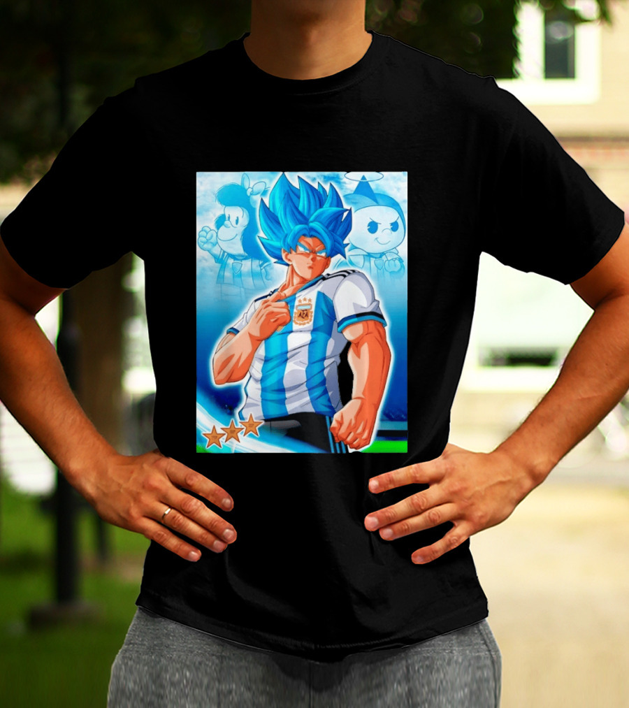 Super Saiyan Goku Dragon Ball Argentina AFA Jersey Victory Stars T-Shirt