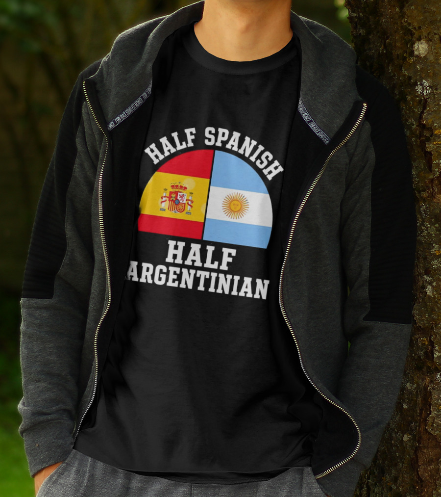 Half Spanish Half Argentinian Flags T-Shirt