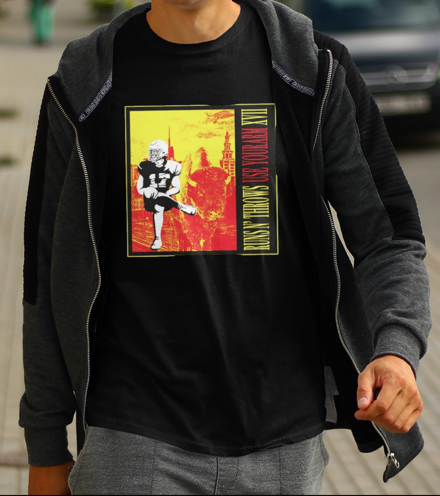 Buffalo Bills Josh Allen Runs N' Throws Use Your Arm XVII Football Buffalo T-Shirt