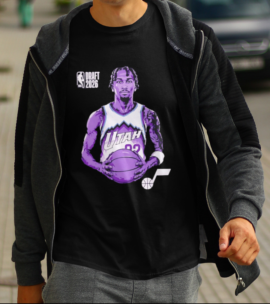 Utah Jazz 2026 NBA Draft Darryn Peterson Fade Basketball T-Shirt