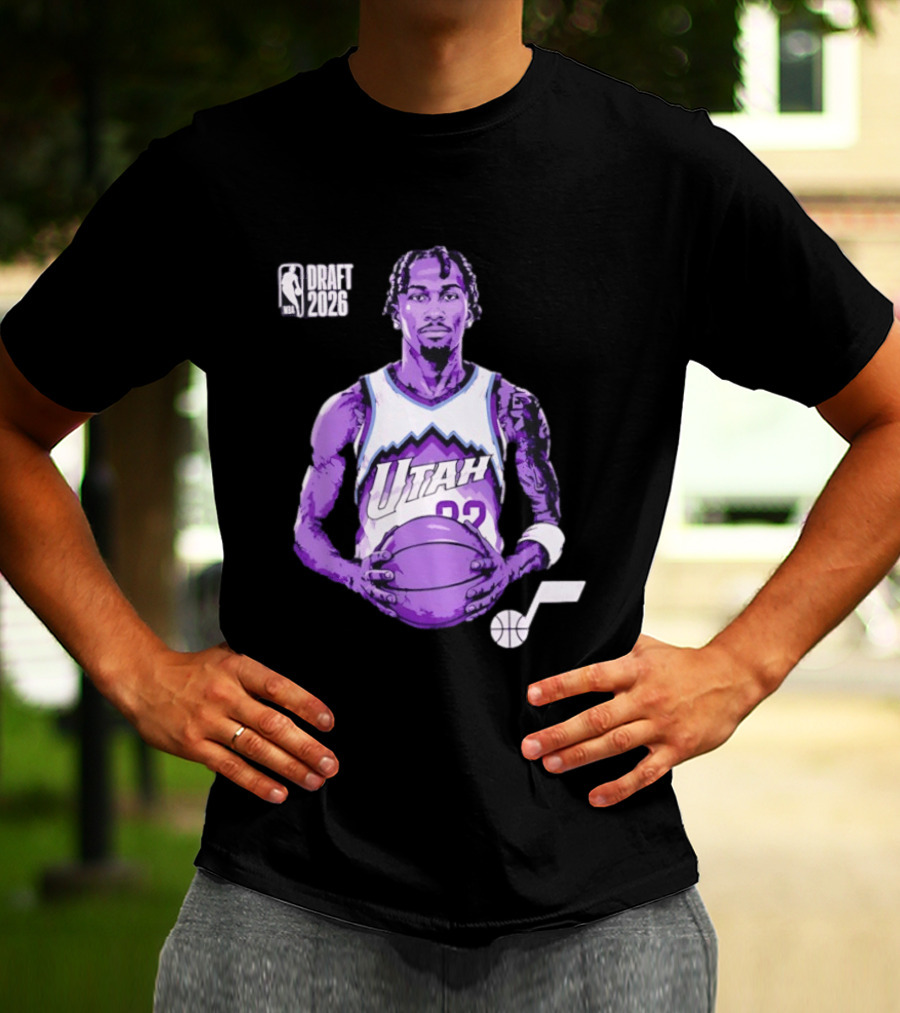 Utah Jazz 2026 NBA Draft Darryn Peterson Fade Basketball T-Shirt