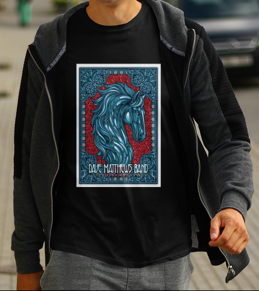 Dave Matthews Band July 17 2026 Saratoga Springs NY Horse T-Shirt
