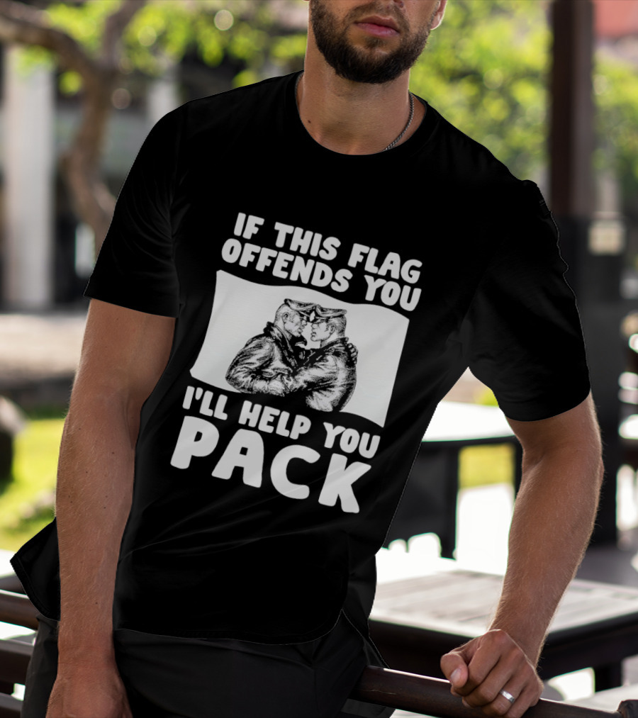 If This Flag Offends You I'll Help You Pack Leather Pride Bulldog T-Shirt