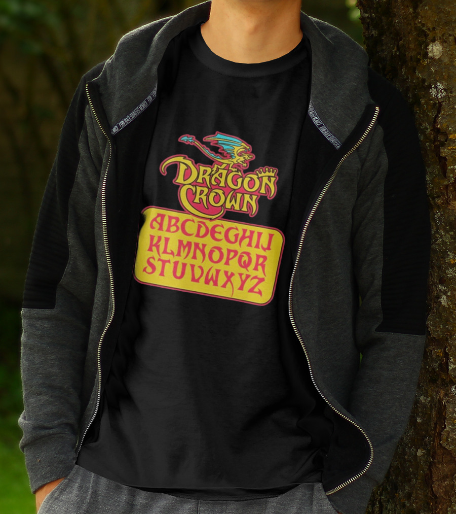 Dragon Crown Alphabet With Colorful Dragon Art And Bold Letters T-Shirt