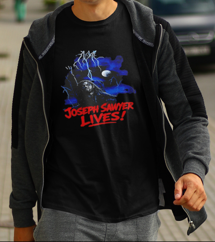Joseph Sawyer Lives Zombie Resurrection With Lightning And Moon T-Shirt