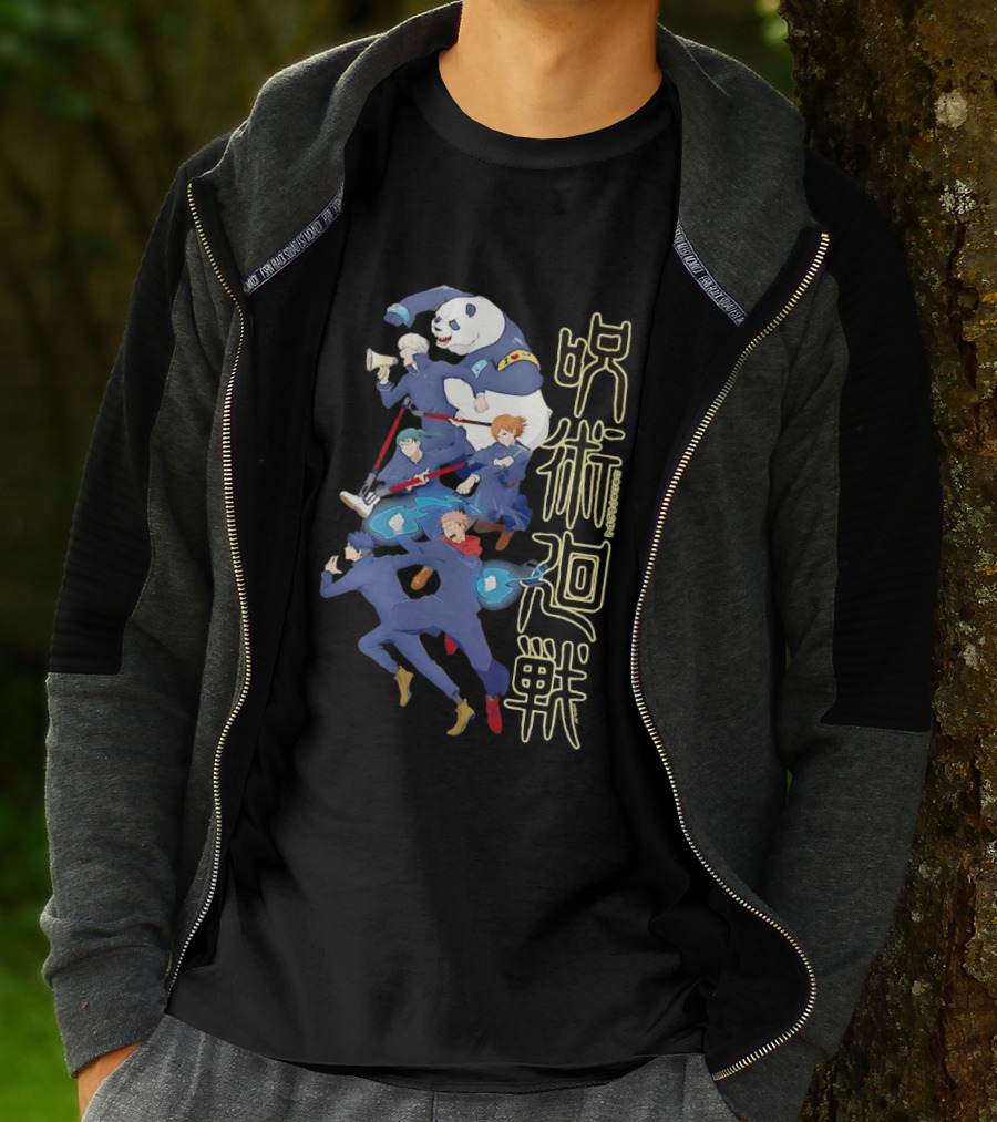 Jujutsu Kaisen Group Yuji Itadori Panda Megumi Fushiguro Nobara Kugisaki Anime Characters T-Shirt