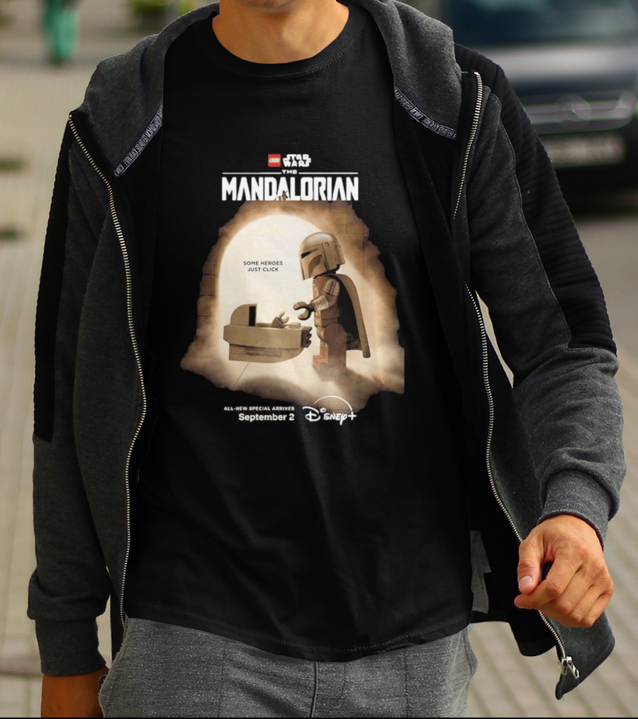 LEGO Star Wars The Mandalorian Some Heroes Just Click Disney Plus September 2026 T-Shirt