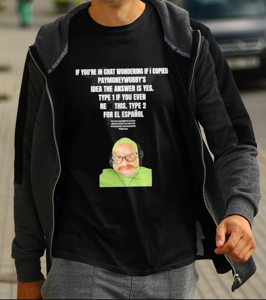 Vincent Cyr If You're In Chat Wondering If I Copied Paymoneywubby Type 1 Type 2 T-Shirt