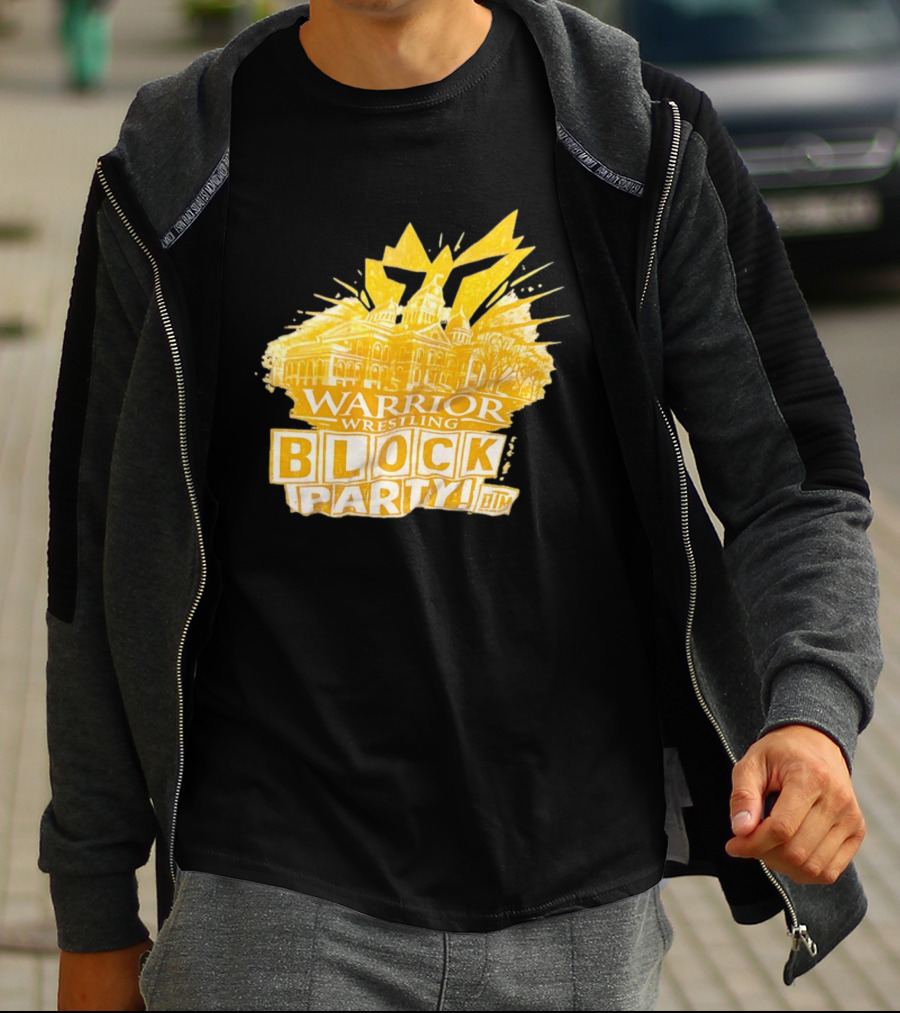 Warrior Wrestling Block Party BTM Yellow Graffiti Explosion T-Shirt