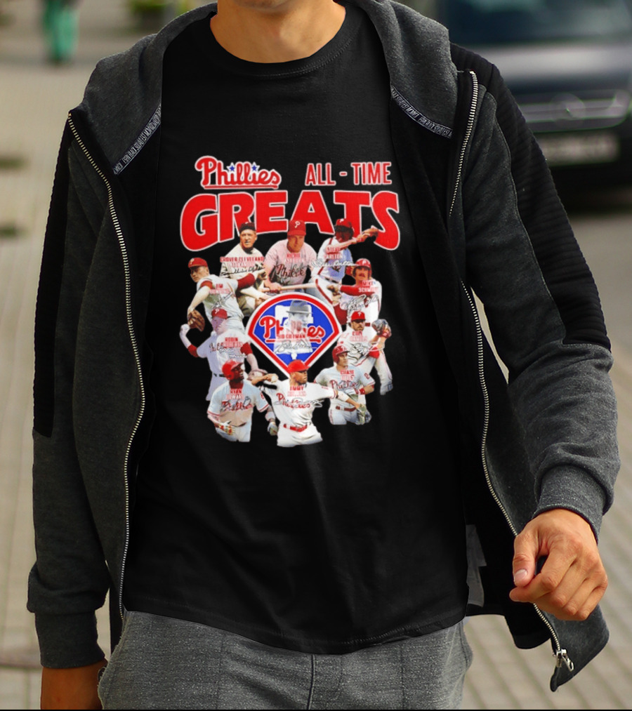 Philadelphia Phillies All Time Greats Baseball Legends Team T-Shirt