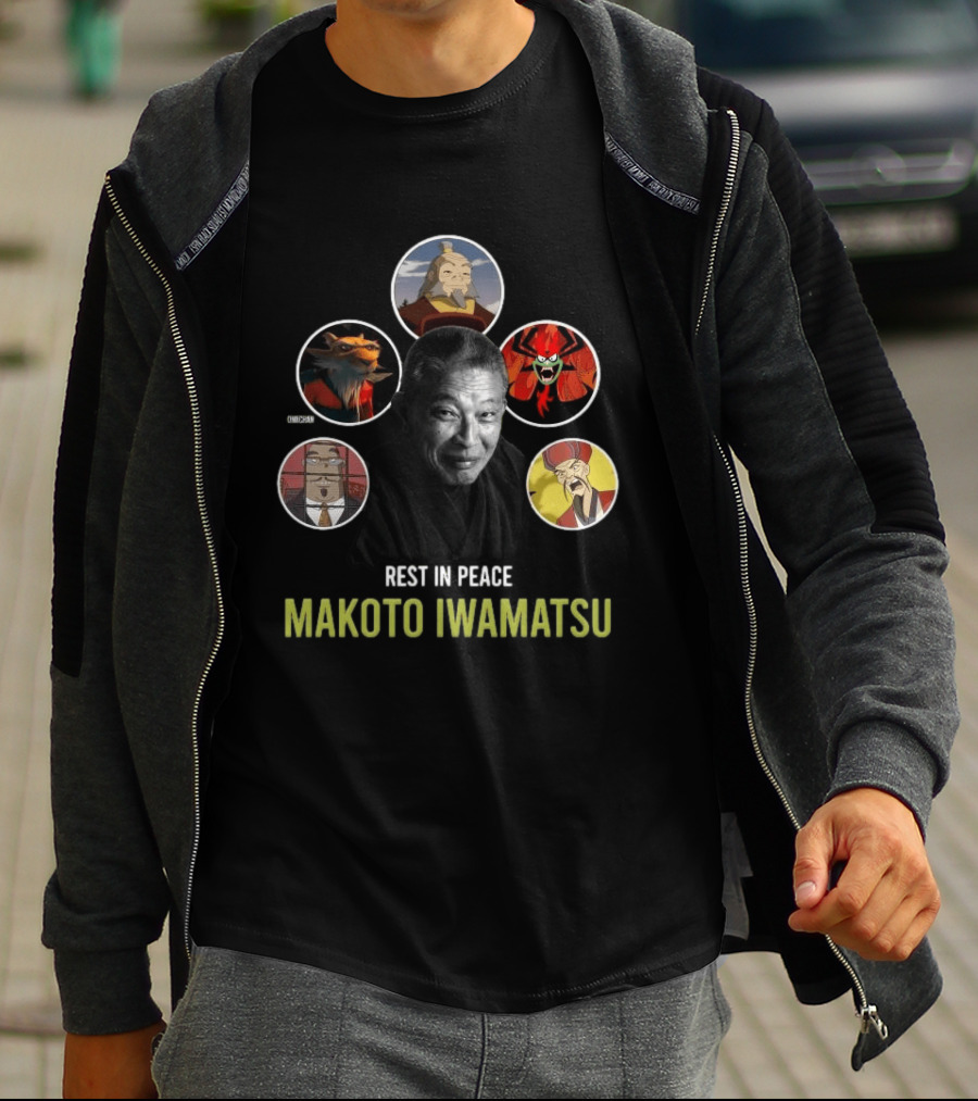 Rest In Peace Makoto Iwamatsu Uncle Iroh Aku Splinter Happy Cat Image T-Shirt