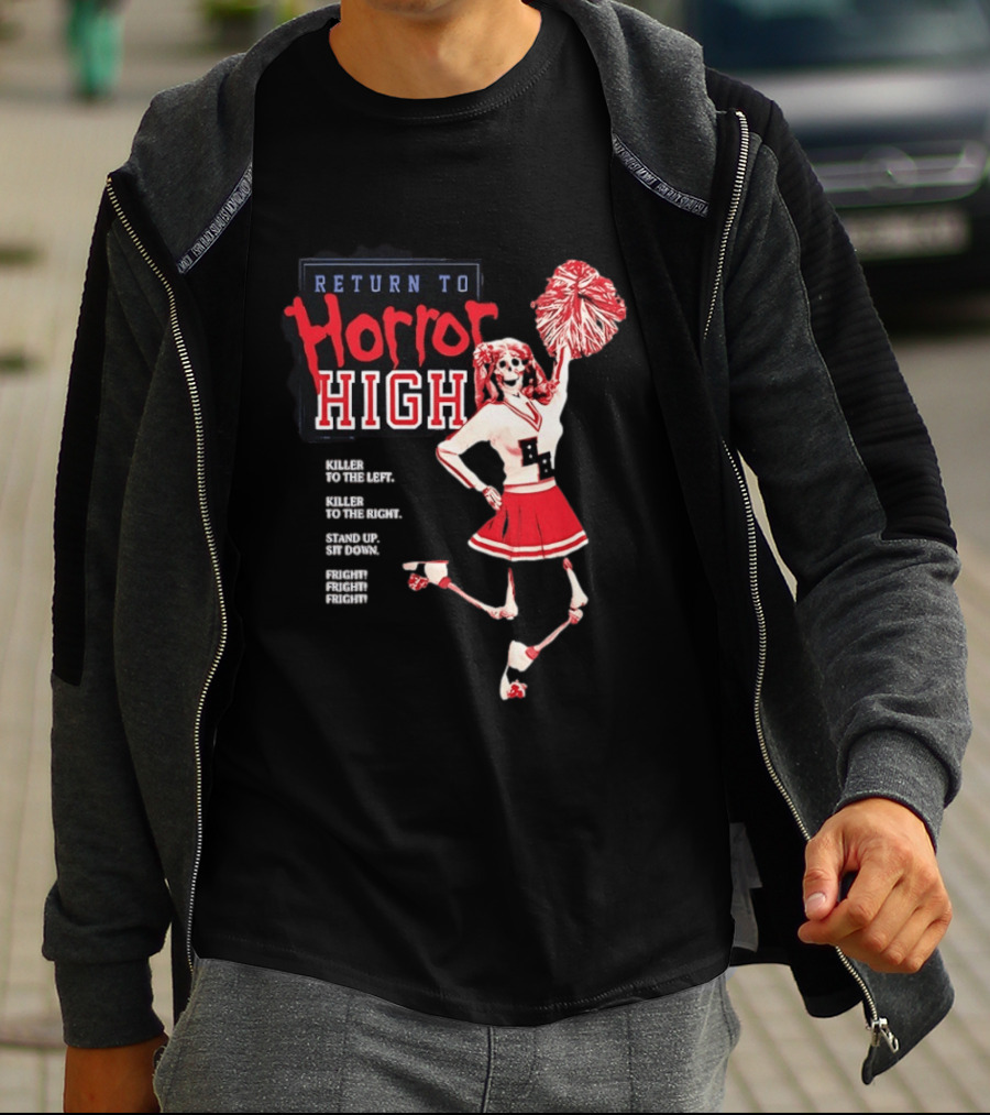 Return To Horror High Killer Cheerleader Skeleton Fright T-Shirt