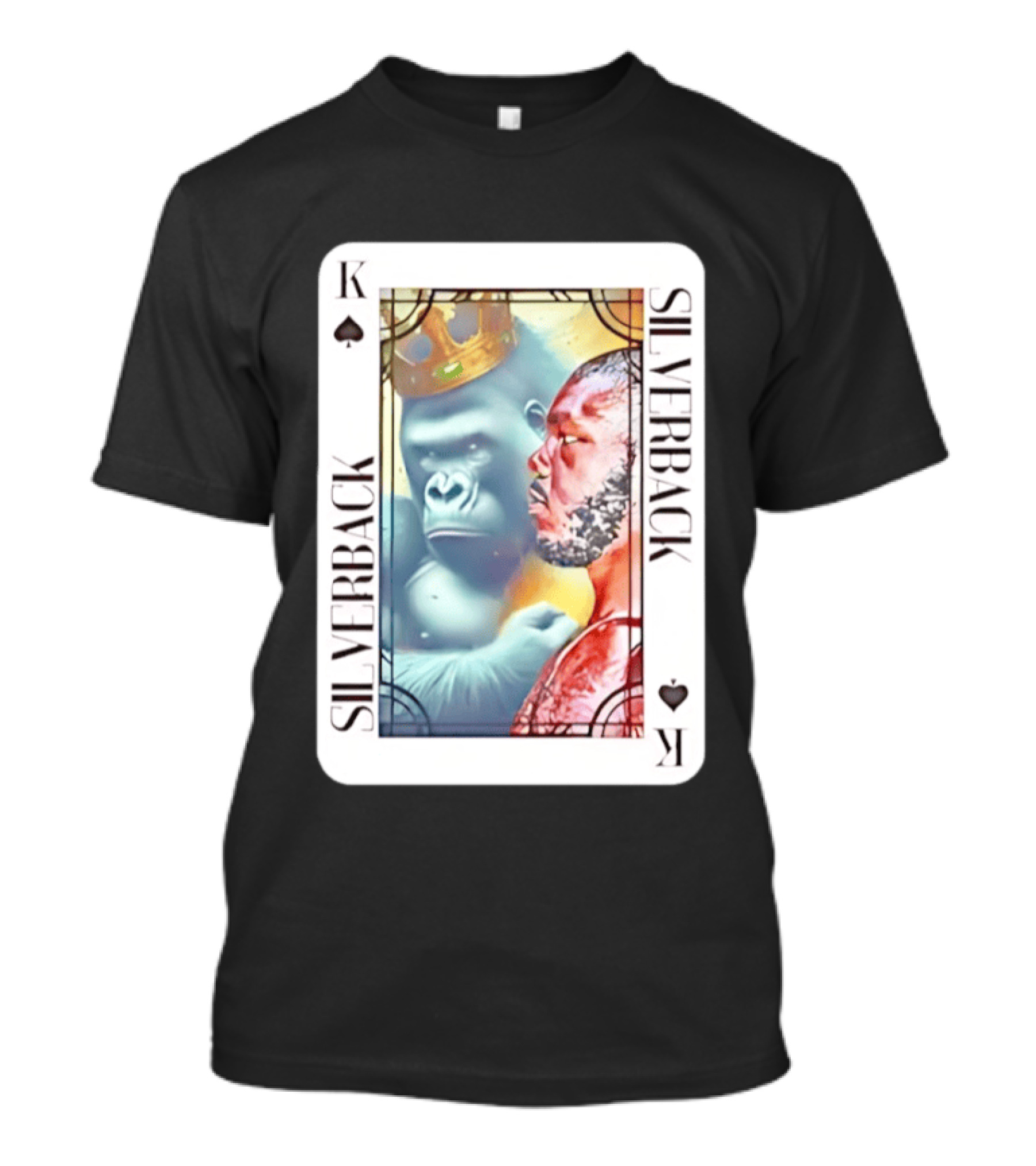 Silverback King Of Spades Gorilla Playing Card T-Shirt