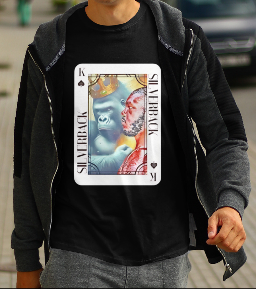 Silverback King Of Spades Gorilla Playing Card T-Shirt