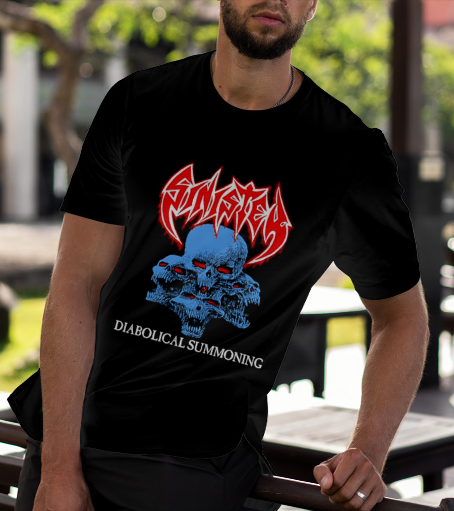 Sinister Diabolical Summoning Death Metal Skulls T-Shirt