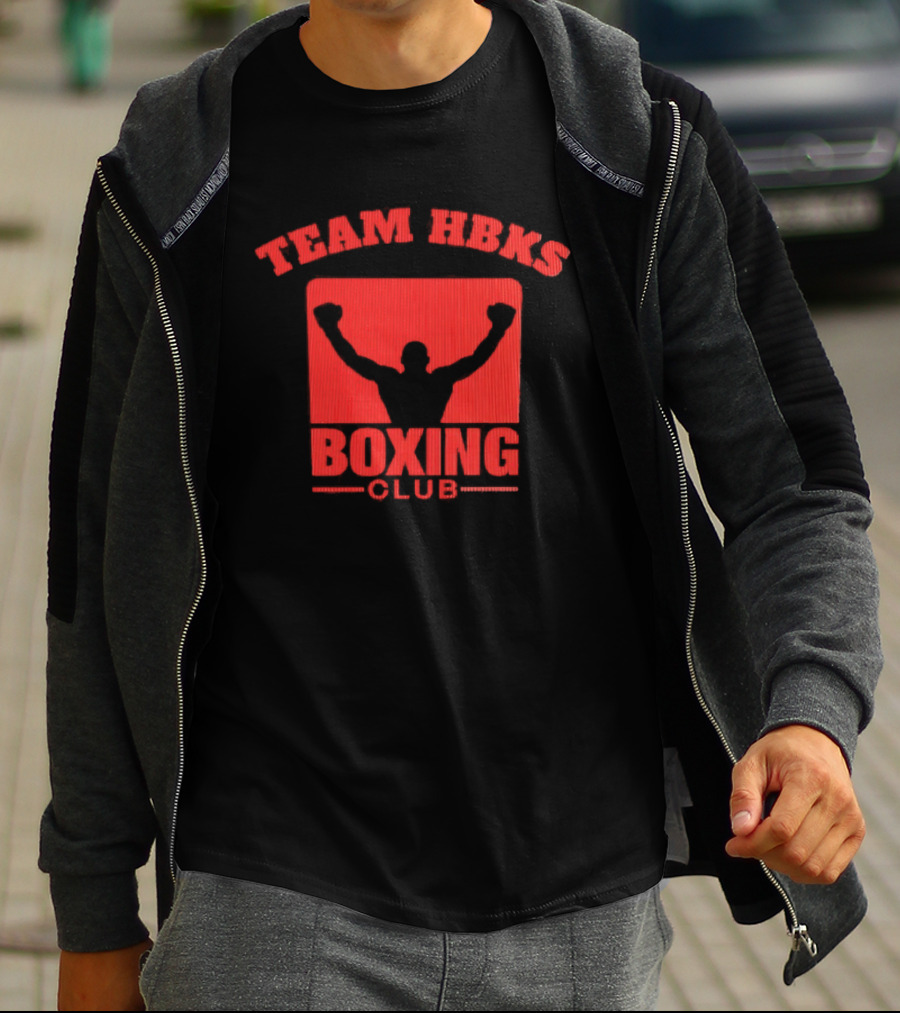 Team HBKS Boxing Club Fighter Silhouette Red T-Shirt