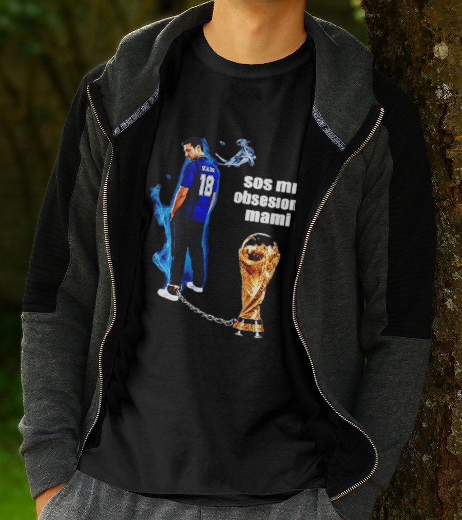 Lionel Scaloni 18 Argentina Sos Mi Obsesion Mami Trophy Chains T-Shirt