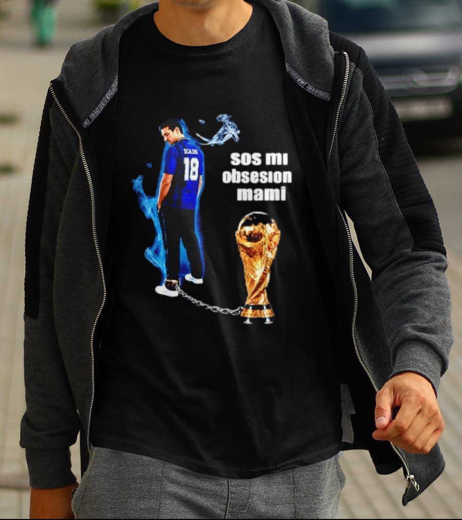 Lionel Scaloni 18 Argentina Sos Mi Obsesion Mami Trophy Chains T-Shirt
