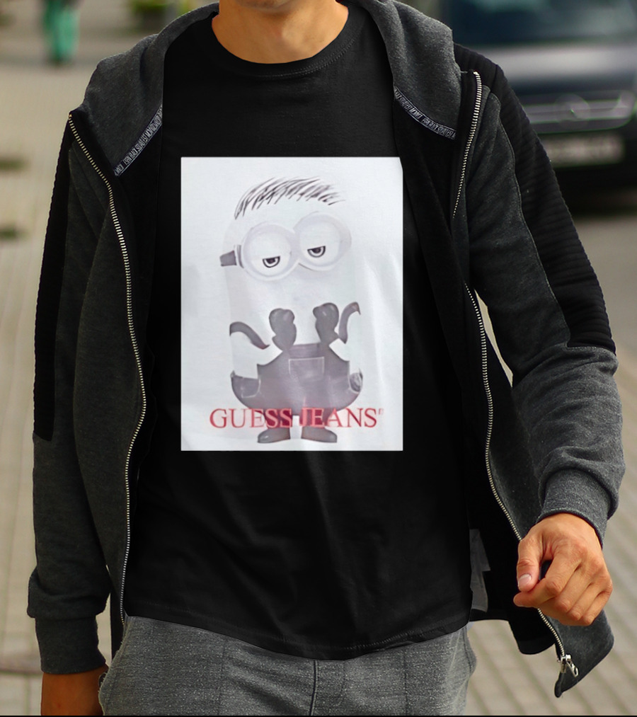 Minion Guess Jeans Despicable Me Goggle Wearing Cartoon T-Shirt