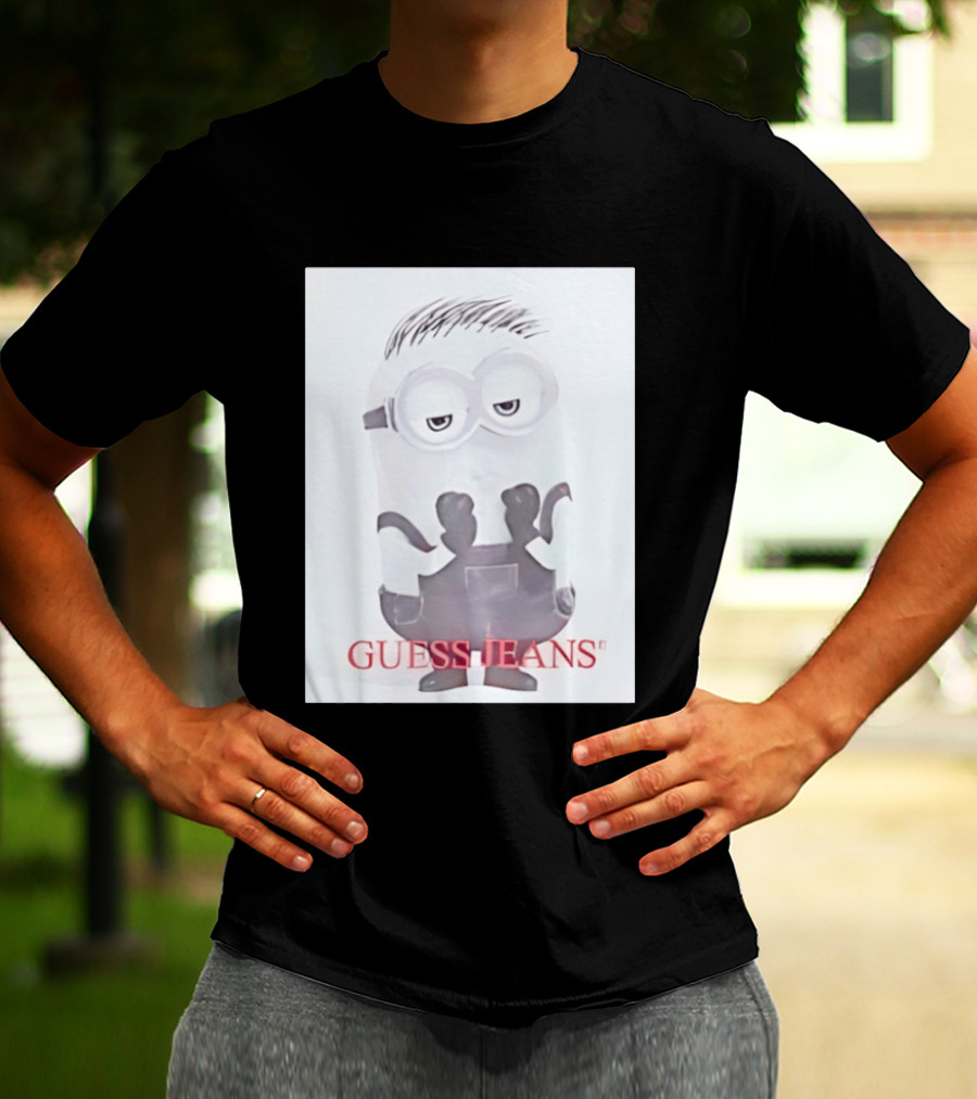 Minion Guess Jeans Despicable Me Goggle Wearing Cartoon T-Shirt