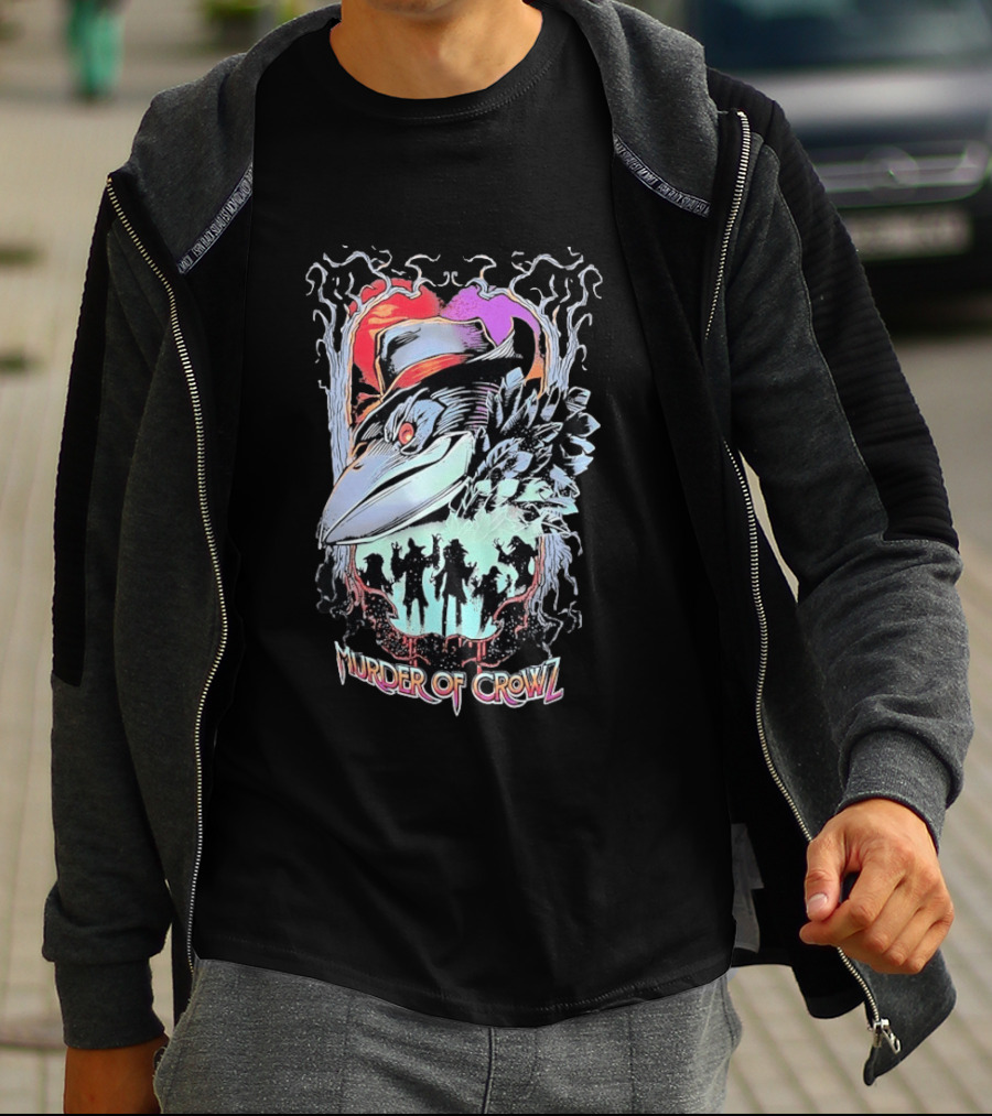 Murder Of Crowlz Gothic Raven Dark Mystical Forest Artifacts T-Shirt