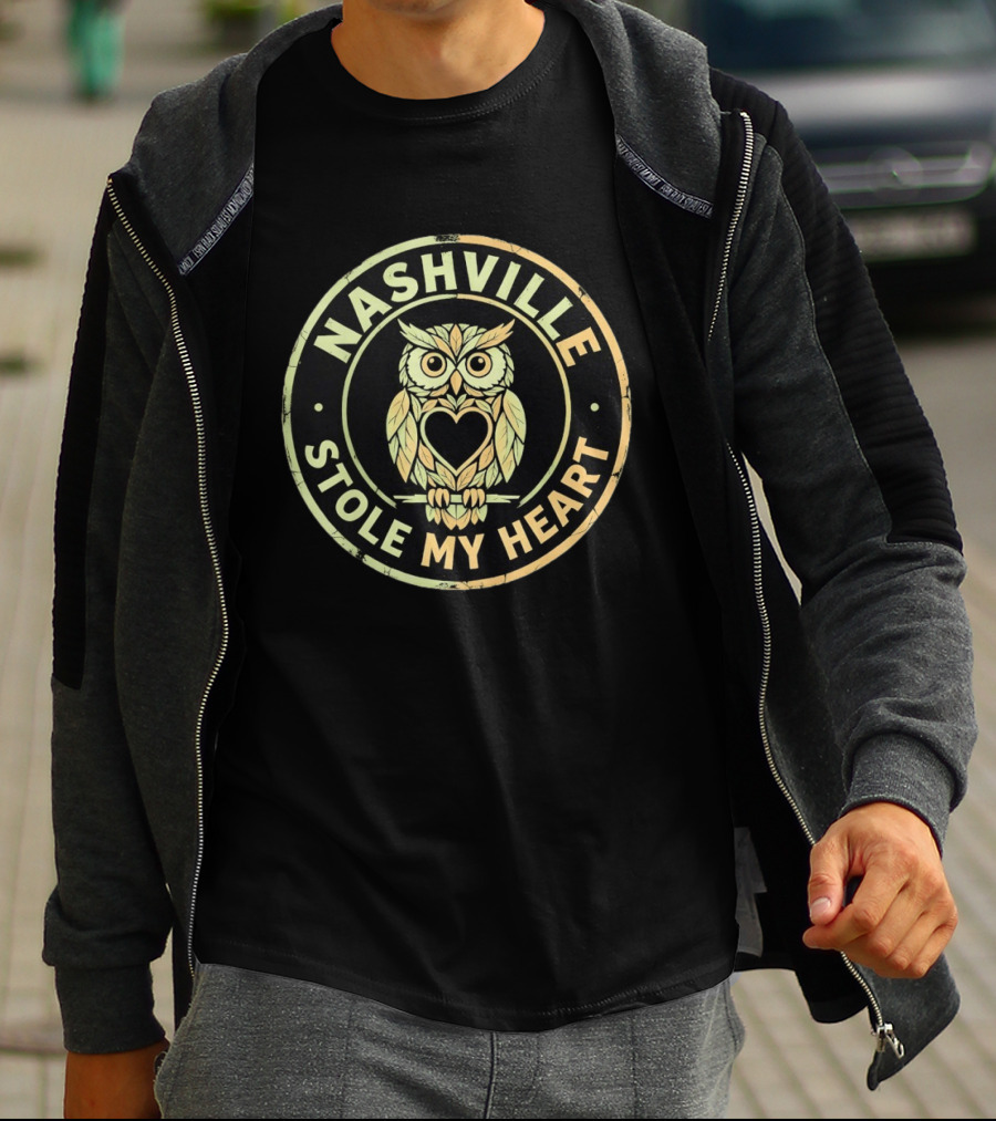 Nashville Stole My Heart Owl Tennessee T-Shirt