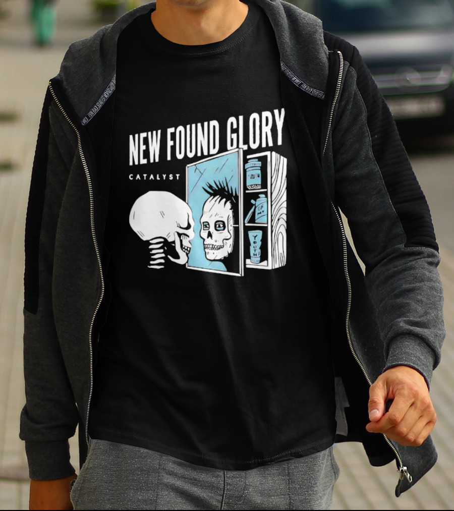 New Found Glory Catalyst Reflective Skull Punk Rock Alternative T-Shirt